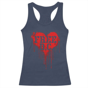 Free DC Graffiti Dripping Heart Graphic Racerback Tank Top Washington DC Pride Political Satire TS02 Navy Print Your Wear