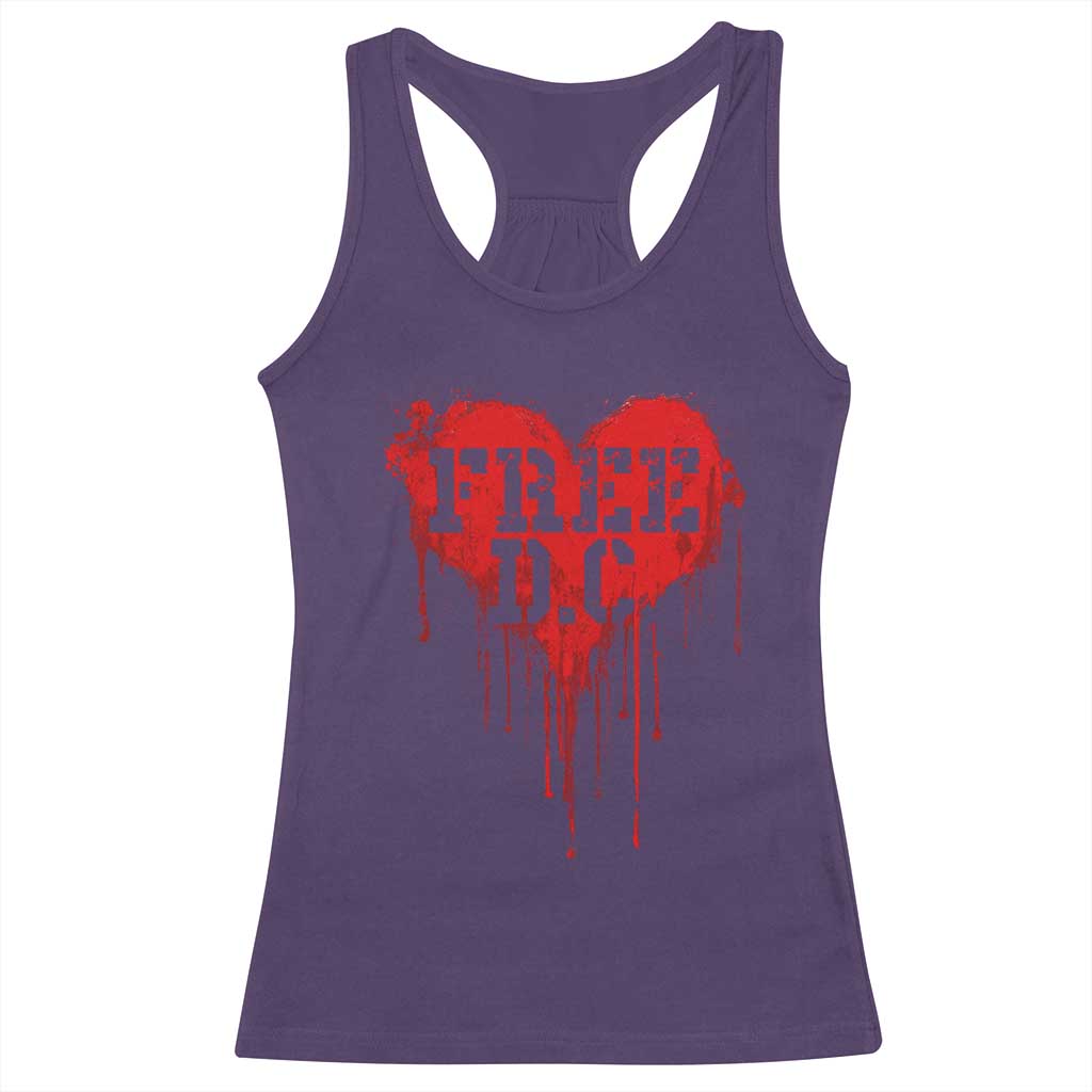 Free DC Graffiti Dripping Heart Graphic Racerback Tank Top Washington DC Pride Political Satire TS02 Purple Print Your Wear