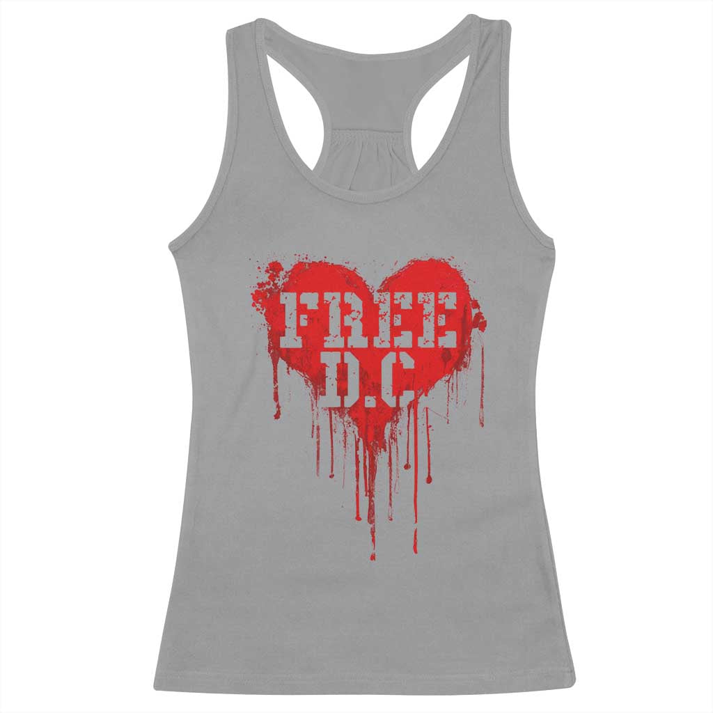 Free DC Graffiti Dripping Heart Graphic Racerback Tank Top Washington DC Pride Political Satire TS02 Sport Gray Print Your Wear