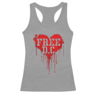 Free DC Graffiti Dripping Heart Graphic Racerback Tank Top Washington DC Pride Political Satire TS02 Sport Gray Print Your Wear