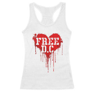 Free DC Graffiti Dripping Heart Graphic Racerback Tank Top Washington DC Pride Political Satire TS02 White Print Your Wear
