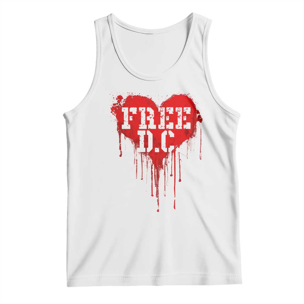 Free DC Graffiti Dripping Heart Graphic Tank Top Washington DC Pride Political Satire TS02 White Print Your Wear