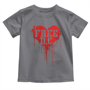 Free DC Graffiti Dripping Heart Graphic Toddler T Shirt Washington DC Pride Political Satire TS02 Charcoal Print Your Wear