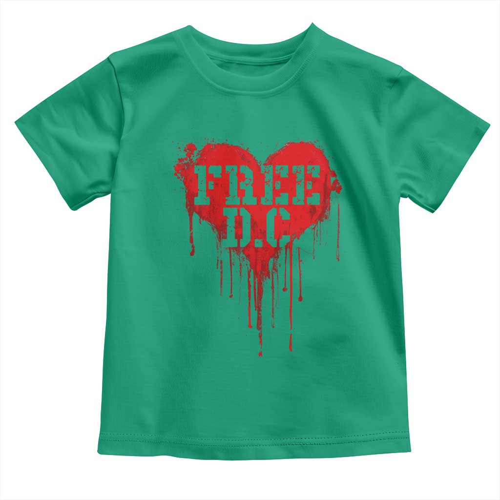 Free DC Graffiti Dripping Heart Graphic Toddler T Shirt Washington DC Pride Political Satire TS02 Irish Green Print Your Wear