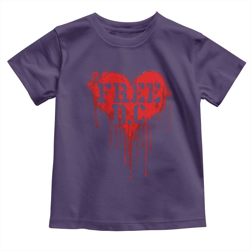 Free DC Graffiti Dripping Heart Graphic Toddler T Shirt Washington DC Pride Political Satire TS02 Purple Print Your Wear