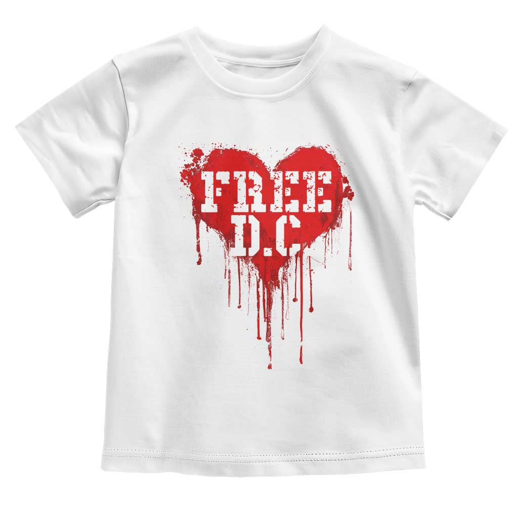 Free DC Graffiti Dripping Heart Graphic Toddler T Shirt Washington DC Pride Political Satire TS02 White Print Your Wear