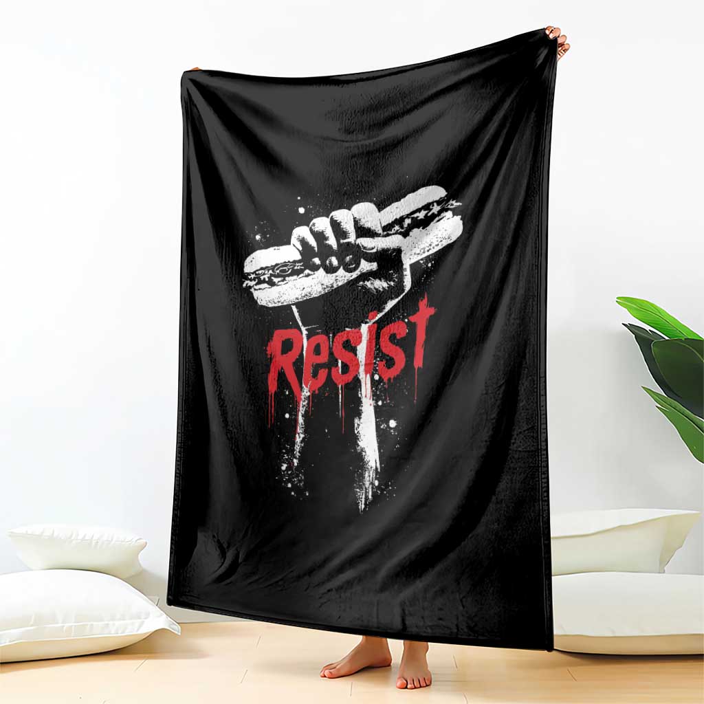 Resist with Sandwich Power Throw Blanket Funny Food Rebellion Political Satire TS02 Print Your Wear