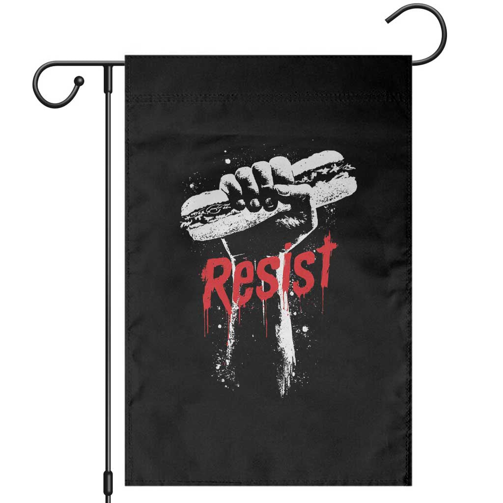 Resist with Sandwich Power Garden Flag Funny Food Rebellion Political Satire TS02 Black Print Your Wear