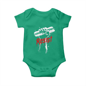 Resist with Sandwich Power Baby Onesie Funny Food Rebellion Political Satire TS02 Irish Green Print Your Wear