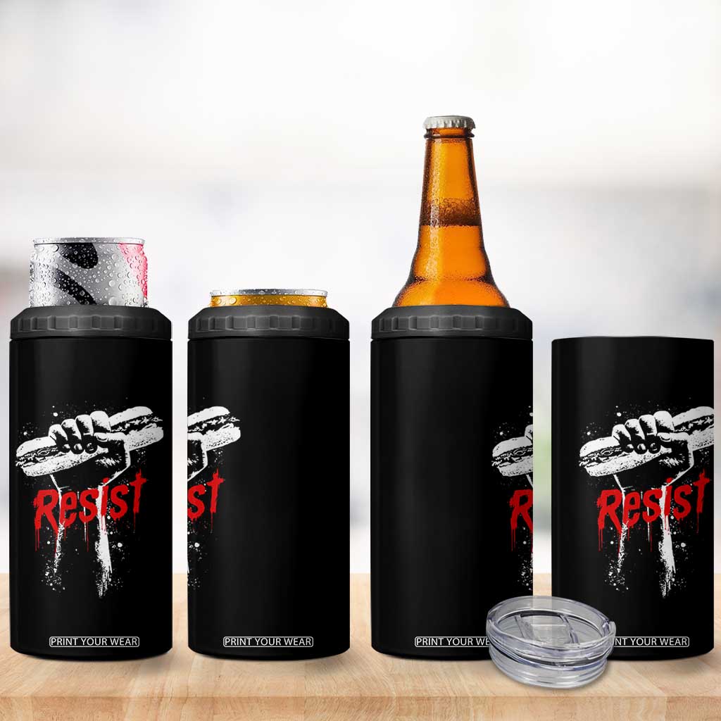 Resist with Sandwich Power 4 in 1 Can Cooler Tumbler Funny Food Rebellion Political Satire TS02 Print Your Wear