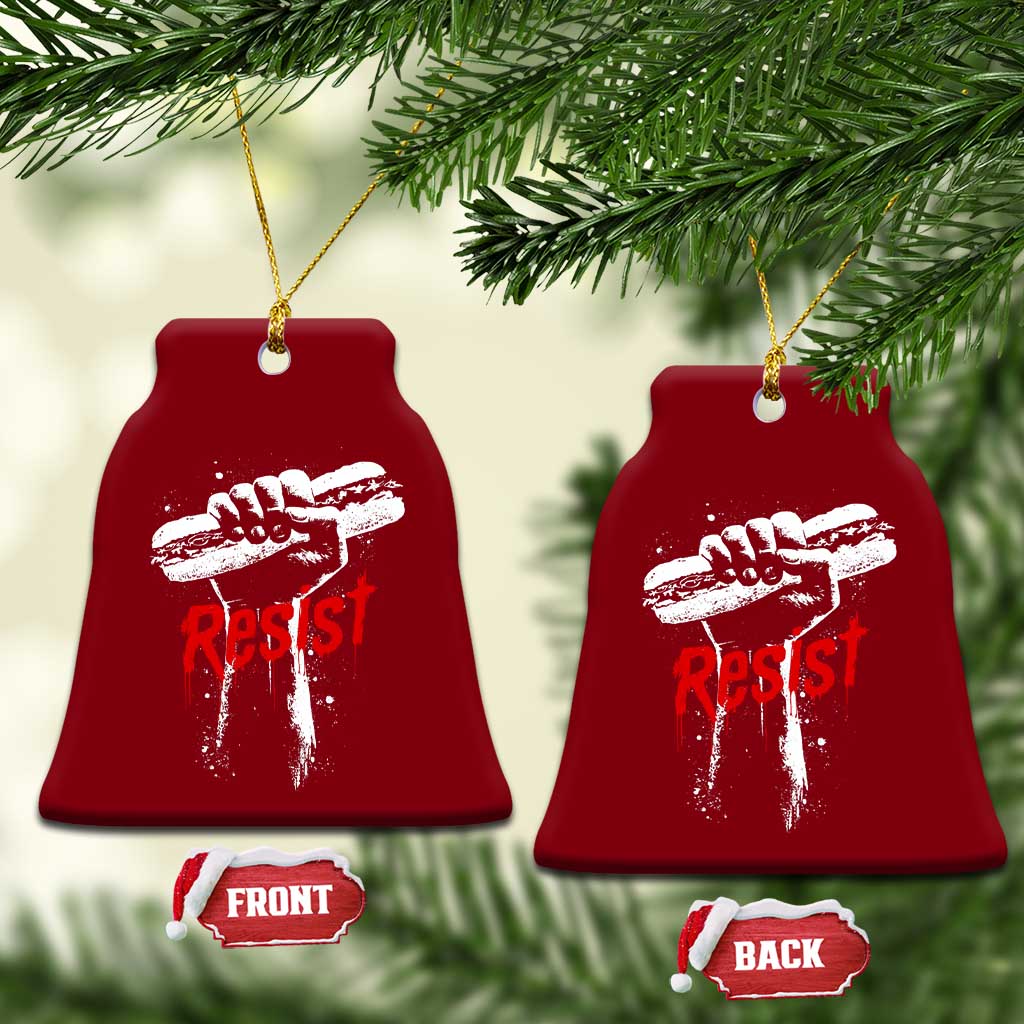 Resist with Sandwich Power Ceramic Ornament Funny Food Rebellion Political Satire TS02 Print Your Wear