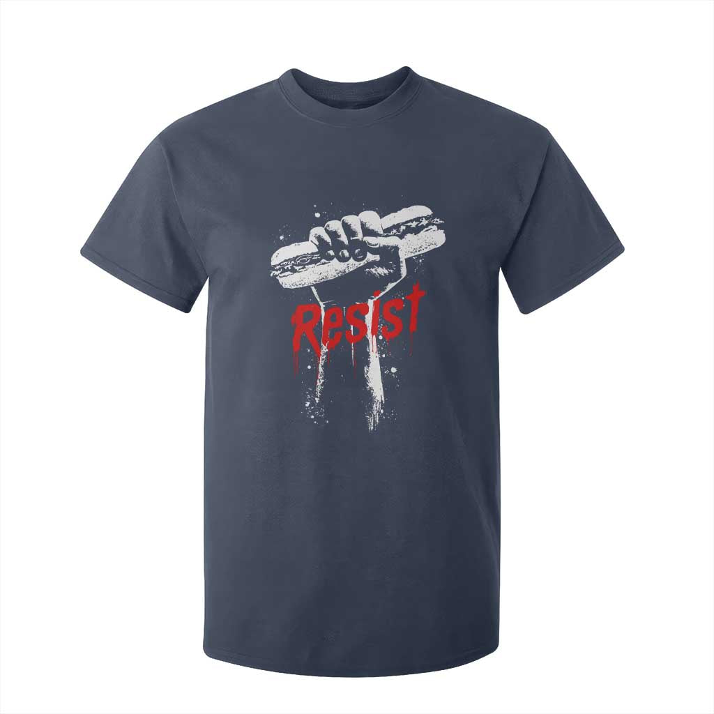 Resist with Sandwich Power T Shirt For Kid Funny Food Rebellion Political Satire TS02 Navy Print Your Wear