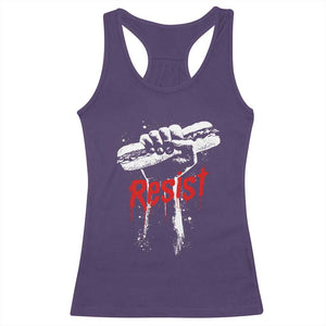 Resist with Sandwich Power Racerback Tank Top Funny Food Rebellion Political Satire TS02 Purple Print Your Wear