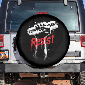 Resist with Sandwich Power Spare Tire Cover Funny Food Rebellion Political Satire TS02 No hole Black Print Your Wear