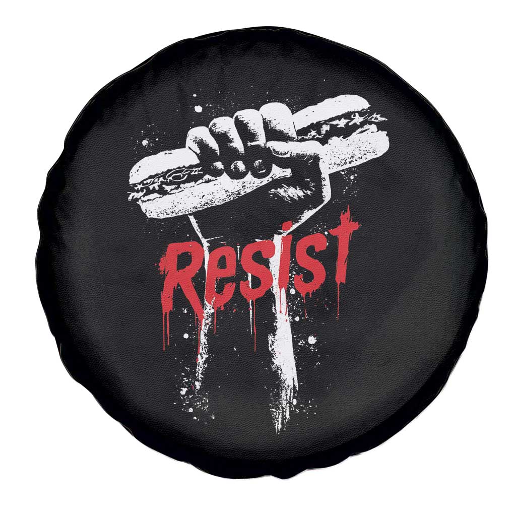 Resist with Sandwich Power Spare Tire Cover Funny Food Rebellion Political Satire TS02 Print Your Wear