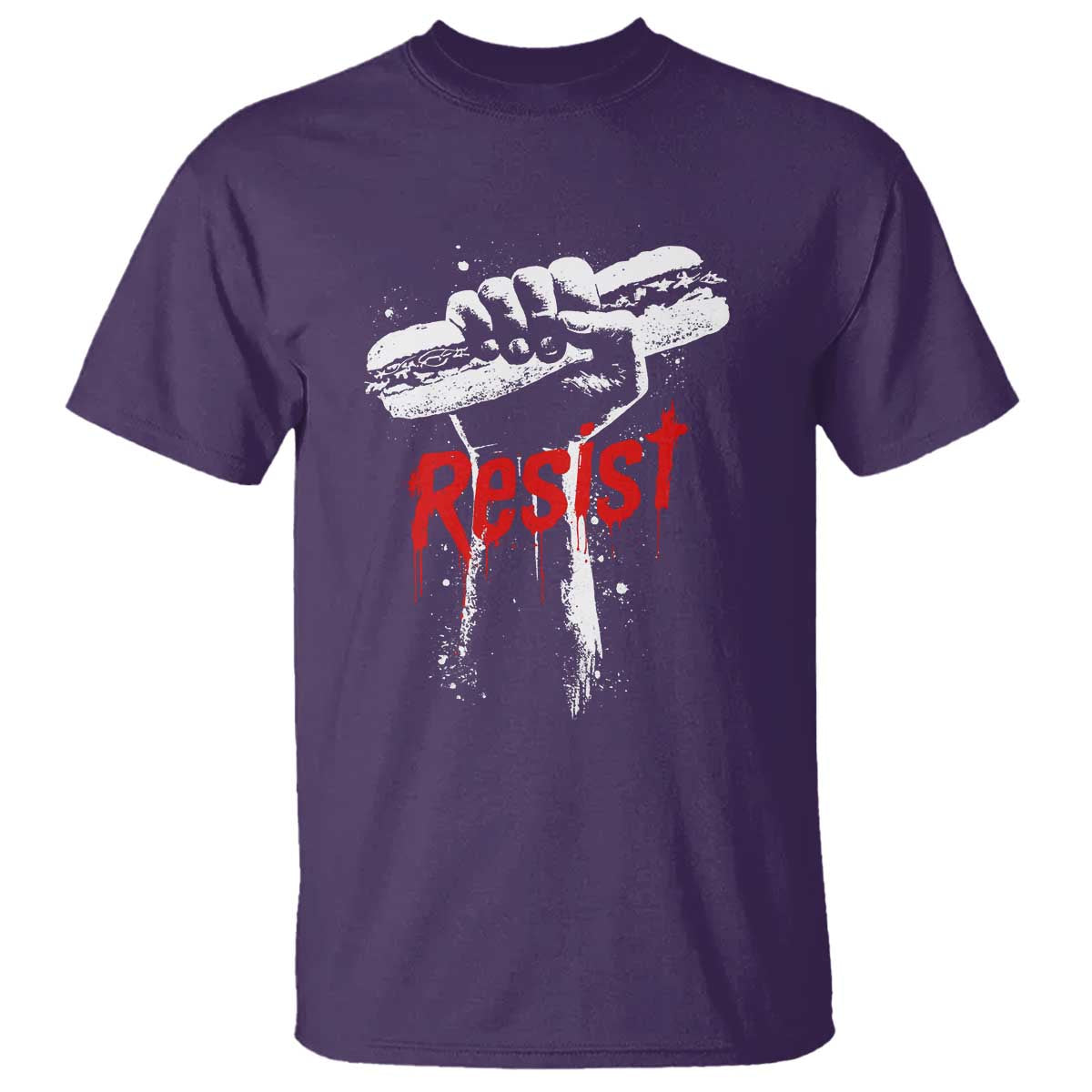 Resist with Sandwich Power T Shirt Funny Food Rebellion Political Satire TS02 Purple Print Your Wear