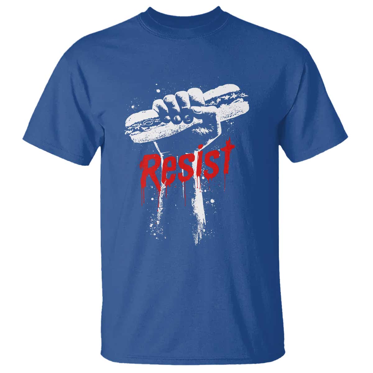 Resist with Sandwich Power T Shirt Funny Food Rebellion Political Satire TS02 Royal Blue Print Your Wear