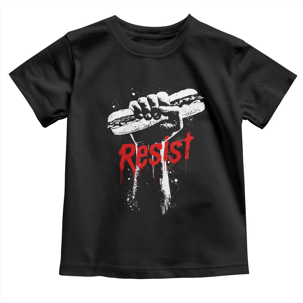 Resist with Sandwich Power Toddler T Shirt Funny Food Rebellion Political Satire TS02 Black Print Your Wear