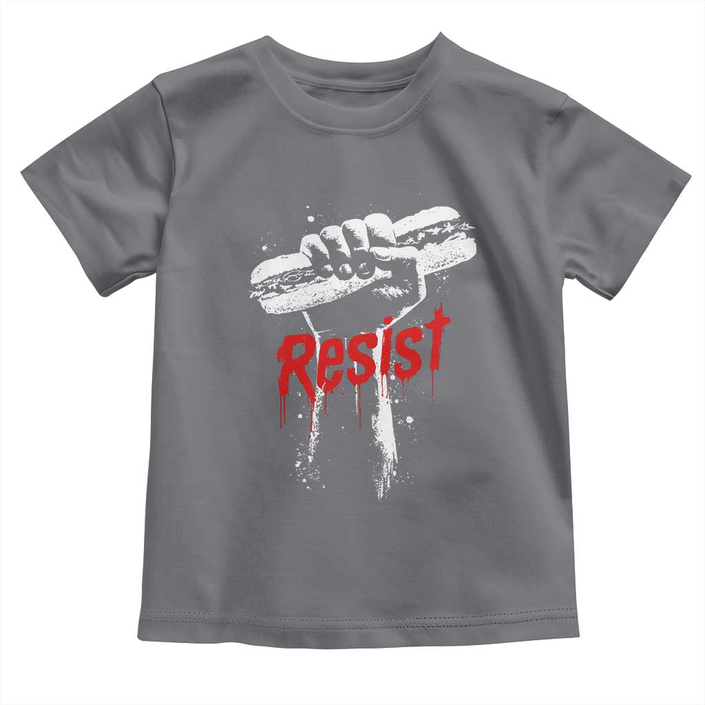 Resist with Sandwich Power Toddler T Shirt Funny Food Rebellion Political Satire TS02 Charcoal Print Your Wear