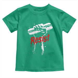 Resist with Sandwich Power Toddler T Shirt Funny Food Rebellion Political Satire TS02 Irish Green Print Your Wear