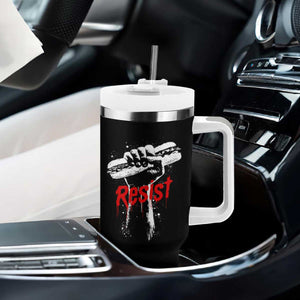 Resist with Sandwich Power Tumbler With Handle Funny Food Rebellion Political Satire TS02 Print Your Wear