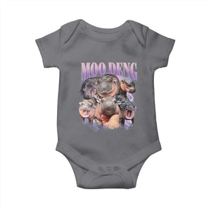 Baby Hippo Moo Deng Baby Onesie Funny Moo-deng Baby Pygmy Hippopotamus TS02 Charcoal Print Your Wear
