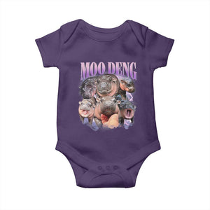 Baby Hippo Moo Deng Baby Onesie Funny Moo-deng Baby Pygmy Hippopotamus TS02 Purple Print Your Wear