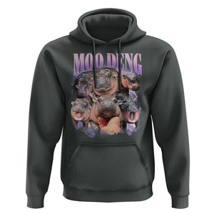 Baby Hippo Moo Deng Hoodie Funny Moo-deng Baby Pygmy Hippopotamus TS02 Dark Heather Print Your Wear