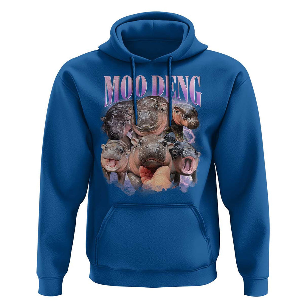 Baby Hippo Moo Deng Hoodie Funny Moo-deng Baby Pygmy Hippopotamus TS02 Royal Blue Print Your Wear