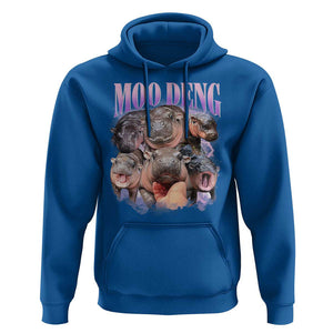 Baby Hippo Moo Deng Hoodie Funny Moo-deng Baby Pygmy Hippopotamus TS02 Royal Blue Print Your Wear
