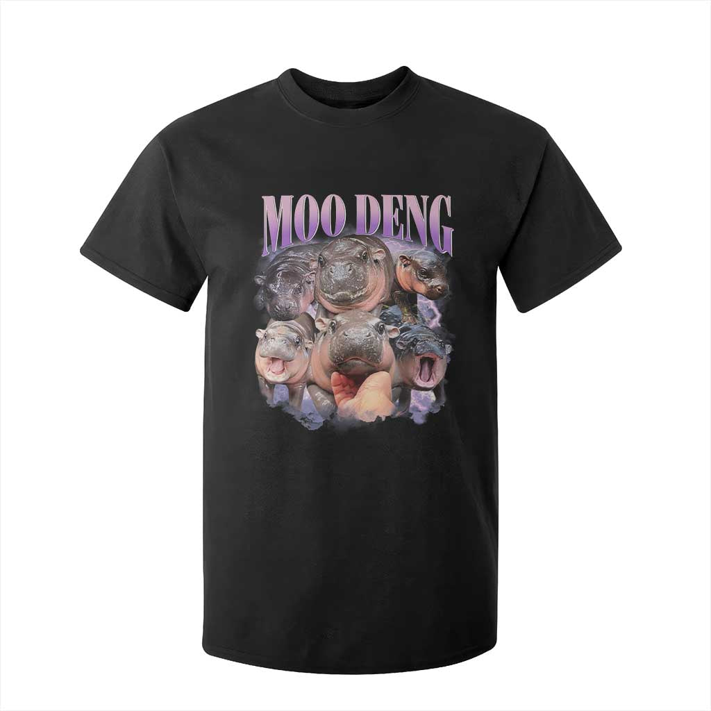Baby Hippo Moo Deng T Shirt For Kid Funny Moo-deng Baby Pygmy Hippopotamus TS02 Black Print Your Wear