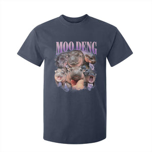 Baby Hippo Moo Deng T Shirt For Kid Funny Moo-deng Baby Pygmy Hippopotamus TS02 Navy Print Your Wear