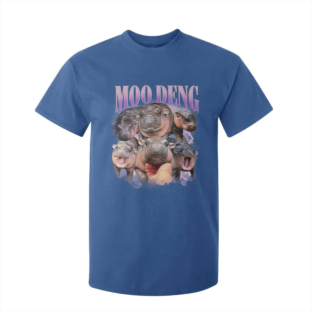Baby Hippo Moo Deng T Shirt For Kid Funny Moo-deng Baby Pygmy Hippopotamus TS02 Royal Blue Print Your Wear