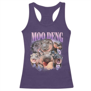 Baby Hippo Moo Deng Racerback Tank Top Funny Moo-deng Baby Pygmy Hippopotamus TS02 Purple Print Your Wear