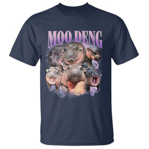 Baby Hippo Moo Deng T Shirt Funny Moo-deng Baby Pygmy Hippopotamus TS02 Navy Print Your Wear