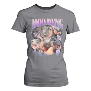 Baby Hippo Moo Deng T Shirt For Women Funny Moo-deng Baby Pygmy Hippopotamus TS02 Charcoal Print Your Wear