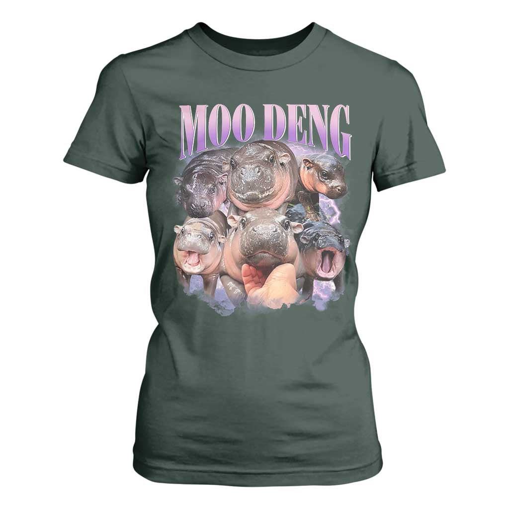 Baby Hippo Moo Deng T Shirt For Women Funny Moo-deng Baby Pygmy Hippopotamus TS02 Maroon Print Your Wear