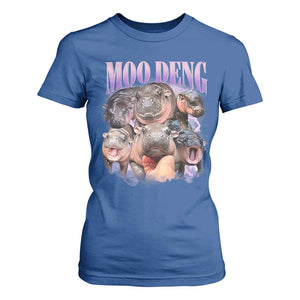 Baby Hippo Moo Deng T Shirt For Women Funny Moo-deng Baby Pygmy Hippopotamus TS02 Royal Blue Print Your Wear