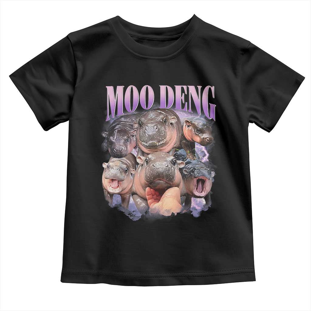 Baby Hippo Moo Deng Toddler T Shirt Funny Moo-deng Baby Pygmy Hippopotamus TS02 Black Print Your Wear