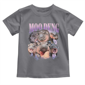 Baby Hippo Moo Deng Toddler T Shirt Funny Moo-deng Baby Pygmy Hippopotamus TS02 Charcoal Print Your Wear