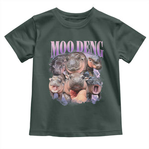Baby Hippo Moo Deng Toddler T Shirt Funny Moo-deng Baby Pygmy Hippopotamus TS02 Dark Forest Green Print Your Wear