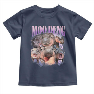 Baby Hippo Moo Deng Toddler T Shirt Funny Moo-deng Baby Pygmy Hippopotamus TS02 Navy Print Your Wear