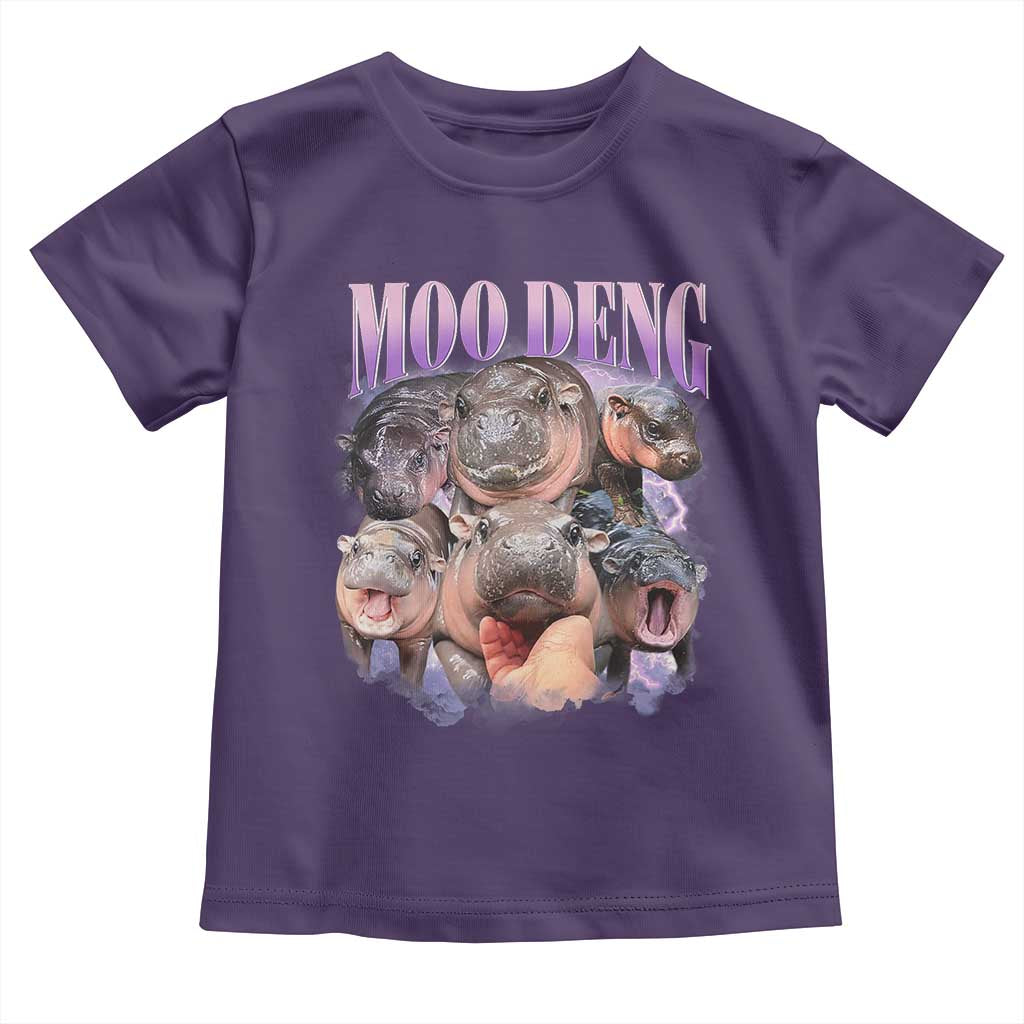 Baby Hippo Moo Deng Toddler T Shirt Funny Moo-deng Baby Pygmy Hippopotamus TS02 Purple Print Your Wear