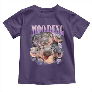 Baby Hippo Moo Deng Toddler T Shirt Funny Moo-deng Baby Pygmy Hippopotamus TS02 Purple Print Your Wear