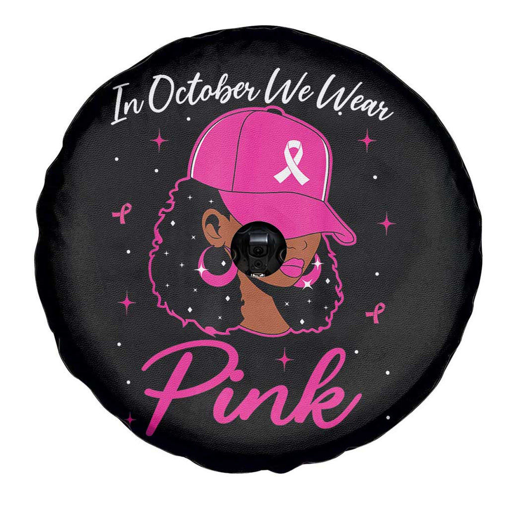 Breast Cancer Awareness Spare Tire Cover In October We Wear Pink Afro Girl TS02 Print Your Wear