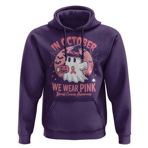 Halloween Breast Cancer Awareness Hoodie In October We Wear Pink Cute Boo Sheet TS02 Purple Print Your Wear