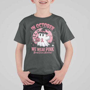 Halloween Breast Cancer Awareness T Shirt For Kid In October We Wear Pink Cute Boo Sheet TS02 Dark Heather Print Your Wear