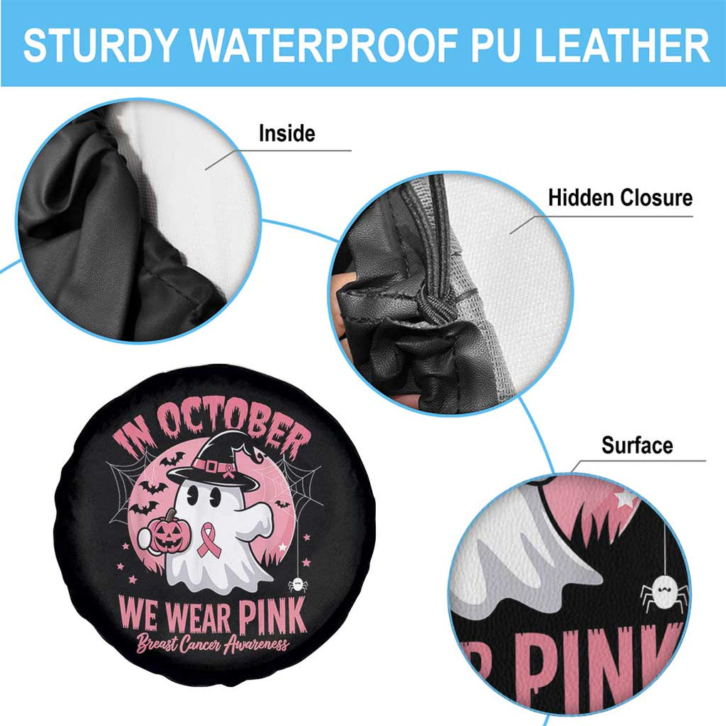 Halloween Breast Cancer Awareness Spare Tire Cover In October We Wear Pink Cute Boo Sheet TS02 Print Your Wear