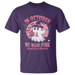 Halloween Breast Cancer Awareness T Shirt In October We Wear Pink Cute Boo Sheet TS02 Purple Print Your Wear
