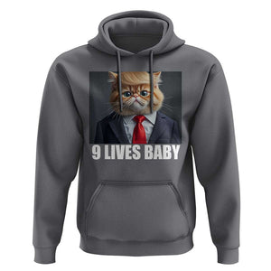 Funny Cat Trump 2024 Hoodie 9 Lives Baby TS02 Charcoal Print Your Wear